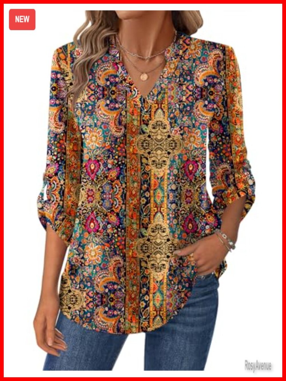 Womens Roll Up Long Sleeve V Neck Blouse Button Down Shirt Work Top